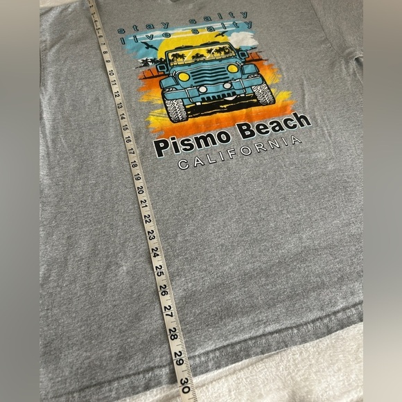 Gildan Pismo Beach T-Shirt 2XL Gray Yellow Blue​​​ - Picture 6 of 9